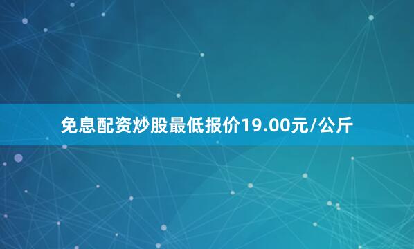 免息配资炒股最低报价19.00元/公斤